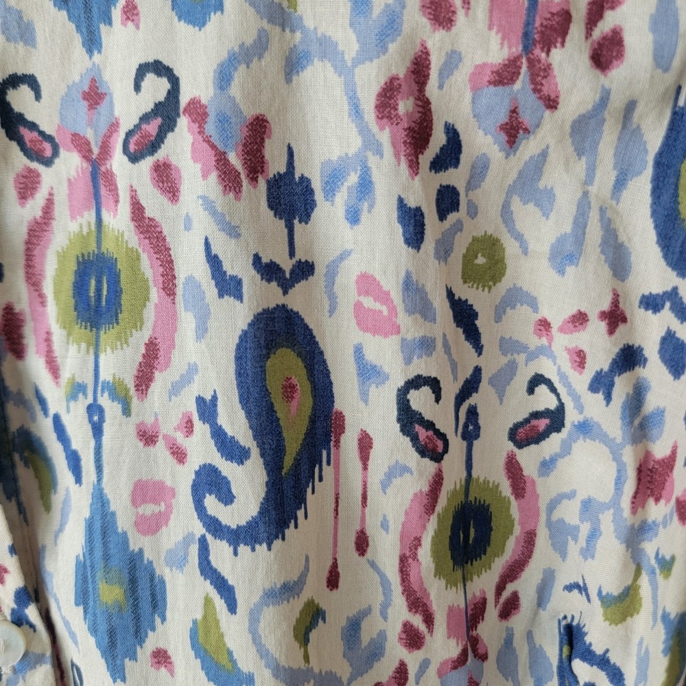 primark cares women's paisley print shirt dress size 6 self-tie belt long sleeve - Picture 5 of 8